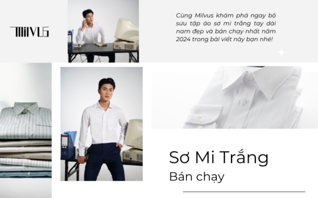 Áo sơ mi trắng tay dài nam